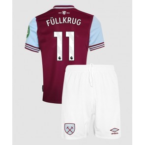 Billiga West Ham United Niclas Fullkrug #11 Hemmatröja Barn 2024-25 Kortärmad (+ Korta byxor)